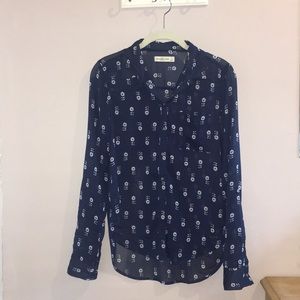 Semi-Sheer patterned  blouse